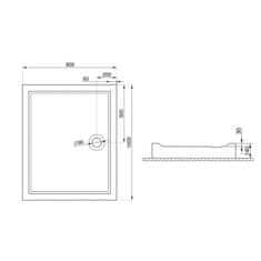 BPS-koupelny Kompaktní obdélníková akrylátová sprchová vanička Goliat 1 90x80 (100x80, 100x90, 120x80, 120x90) GOL00015