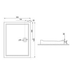 BPS-koupelny Kompaktní obdélníková akrylátová sprchová vanička Goliat 1 90x80 (100x80, 100x90, 120x80, 120x90) GOL00367
