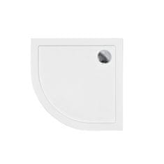 BPS-koupelny Čtvrtkruhová akrylátová sprchová vanička ARON HR 80x80 (90x90) Slimline BAA-80-NR