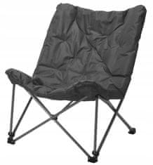 Koopman Skládací kempingová židle s polštářem šedá