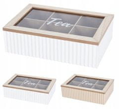 Koopman Dřevěná krabička na čaj 23x15,5x8 cm dekorativní