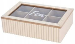Koopman Dřevěná krabička na čaj 23x15,5x8 cm dekorativní