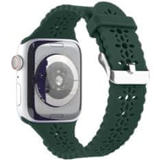 MobilPouzdra.cz Řemínek s perforováním a přezkovým zapínáním pro Apple Watch 38/40/41mm - Tmavě zelený - -
