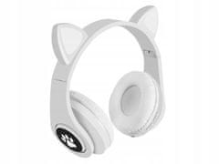 Verk 04116 Bezdrátová sluchátka Cat s tlapkou Bluetooth 5.0 bílé