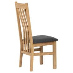 Autronic Dřevěná jídelní židle Dřevěná jídelní židle, potah antracitově šedá látka, masiv dub, přírodní odstín (C-2100 GREY2)