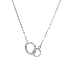 Módní stříbrný náhrdelník Propojené kroužky AJNA0024