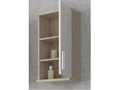 Nejlevnější nábytek LINDA 04, koupelnová skříňka horní, dub sonoma/bílý lesk
