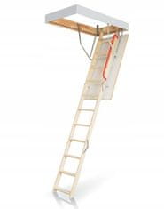 OptiStep Dřevěné půdní schody 60x120 cm bílý poklop + zábradlí