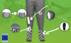 3Kamido Dětské brodící kalhoty zelená CRAFT - nastavitelný pás, odolný postroj, spona FixLock Nexus, ochranný oblek, prsačky, kalhotoboty, rybářské kalhoty pro děti, pro teenagery 21 - 36 EU, 23/24
