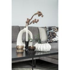 House Nordic Svícen, skleněný, jantarový/hnědý, oboustranný na čajovou a sloupkovou svíčku, Ø9x7 cm, sada 2 ks