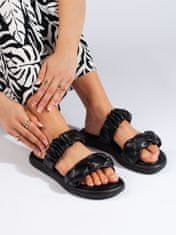 Amiatex Trendy černé dámské nazouváky bez podpatku + Ponožky Gatta Calzino Strech, černé, 39