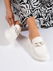 Amiatex Stylové dámské bílé nazouváky + Ponožky Gatta Calzino Strech, bílé, 38
