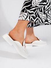 Amiatex Stylové dámské bílé nazouváky + Ponožky Gatta Calzino Strech, bílé, 36