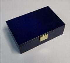 Dřevěná dárková krabička lakovaná modrá