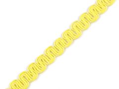 Kraftika 18m žlutá bavlněný prýmek šíře 10 mm, prýmky oděvní