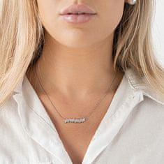 Krásný stříbrný náhrdelník s čirými zirkony AJNA0012