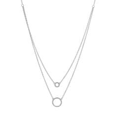 Dvojitý stříbrný náhrdelník s kroužky AJNA0030
