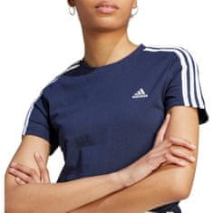 Adidas Tričko tmavomodré L Essentials Slim 3-stripes