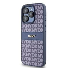DKNY Originální kryt DKNY Leather Mono Stripe & Metal Logo DKHCP15LPRTHSLB for Apple iPhone 15 Pro , barva modrá