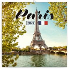 Presco Publishing Poznámkový kalendář Paříž 2024, 30 × 30 cm