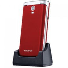 Aligator Mobilní telefon pro seniory V710 Senior červeno-stří+st.nab.