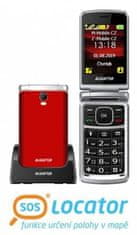 Aligator Mobilní telefon pro seniory V710 Senior červeno-stří+st.nab.
