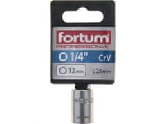 Fortum Hlavice nástrčná 1/4", 12mm, L 25mm