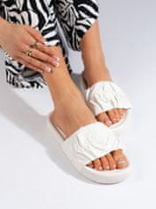 Amiatex Zajímavé nazouváky dámské bílé bez podpatku + Ponožky Gatta Calzino Strech, bílé, 39