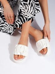 Amiatex Zajímavé nazouváky dámské bílé bez podpatku + Ponožky Gatta Calzino Strech, bílé, 37