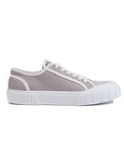 Amiatex Originální šedo-stříbrné dámské tenisky bez podpatku + Ponožky Gatta Calzino Strech, odstíny šedé a stříbrné, 36