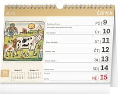 Grooters NOTIQUE Stolní kalendář Josef Lada s extra velkým kalendáriem 2025, 30 x 21 cm