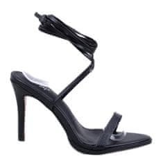 Elegantní sandály na jehlovém podpatku černé velikost 41