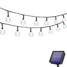 HOME & MARKER® Venkovní Světelný řetěz, LED světla, Solární světla (Světla LED 20ks, 5m) | SOLSTICE Bílá