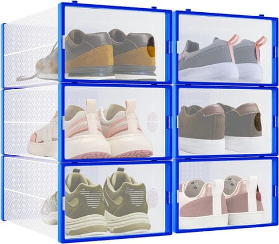 HOME & MARKER® Botník, Úložný Box na boty, Plastový Box na boty, Plastový organizér - 6-patrový (na 12 párů bot) | SHOEZY