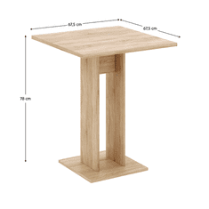 BPS-koupelny Jídelní stůl, dub sonoma, 67,5x67,5 cm, EVERET