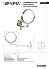 BPS-koupelny RETRO bronz: Kosmetické zrcátko oboustranné, ø 140 mm - 106101697