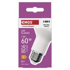 Emos LED žárovka Classic R63 / E27 / 7 W (60 W) / 806 lm / neutrální bílá