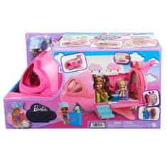 Mattel Barbie Extra Fly Minis růžové letadlo + panenka pilotka