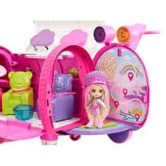 Mattel Barbie Extra Fly Minis růžové letadlo + panenka pilotka