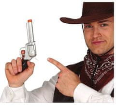 Kovbojská pistole - stříbrná - kovboj - Western - 24 cm