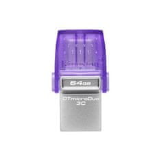 Kingston Kingston DataTraveler MicroDuo 3C/64GB/200MBps/USB 3.2/USB-A + USB-C/Fialová