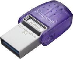 Kingston Kingston DataTraveler MicroDuo 3C/64GB/200MBps/USB 3.2/USB-A + USB-C/Fialová