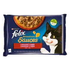 Felix Sensations Sauces kapsička 4x85g s krůtou a jehněčím v lahodné omáčce