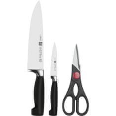Zwilling four Star 3 EL černé kované kuchyňské nože s nůžkami
