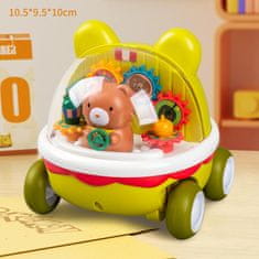 CAB Toys Natahovací autíčko pro děti Medvídek - zelené