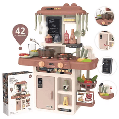 CAB Toys Dětská interaktivní kuchyňka 42 dílná - hnědá