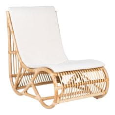 House Nordic Židle v ratanovém provedení s polštářem, bílá, s nohami nature