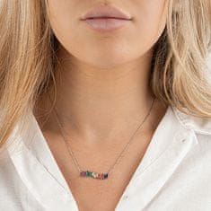 Krásný stříbrný náhrdelník s barevnými zirkony AJNA0010