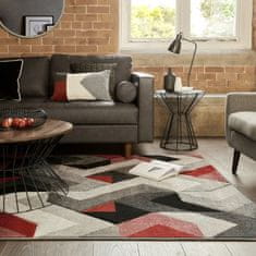 Flair AKCE: 160x230 cm Kusový koberec Hand Carved Aurora Grey/Red 160x230