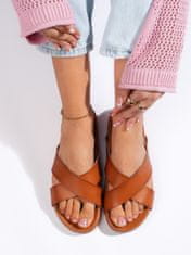 Amiatex Praktické nazouváky dámské hnědé platforma + Ponožky Gatta Calzino Strech, odstíny hnědé a béžové, 38